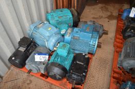 Eight Assorted Electrical Motors, on pallet