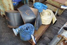 Assorted Lay Flat Hose & Belting, on post pallet (