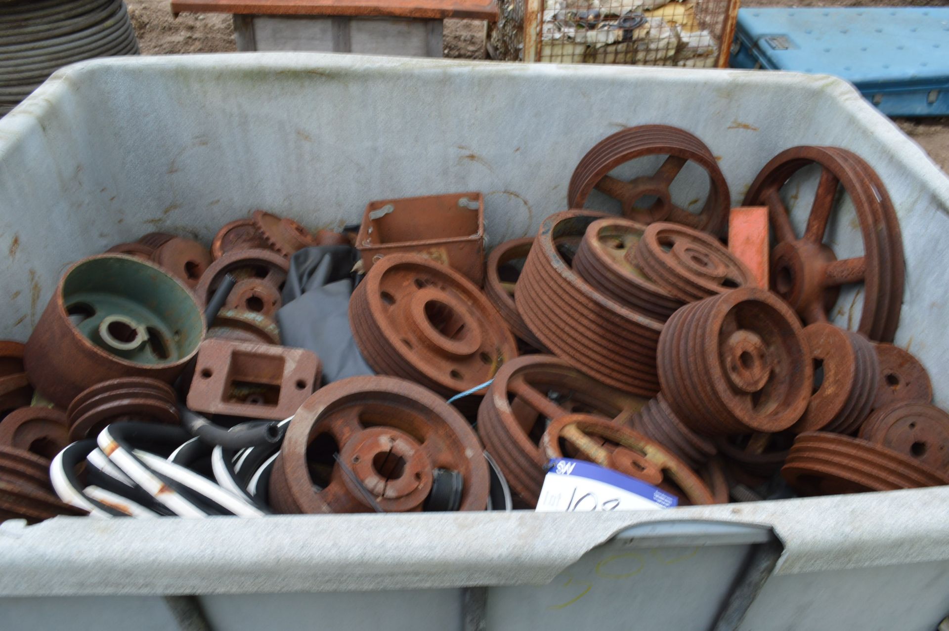 Mainly Pulley Wheels, with container - Image 2 of 2