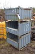 Three Steel Box Pallets, each approx. 1050mm x 900