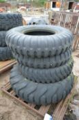 Four Assorted Tyres, in one stack (steel post pall