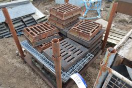 Assorted Road Drain Covers, in steel post pallet (
