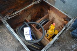 Sump Pump & Equipment, with timber chest