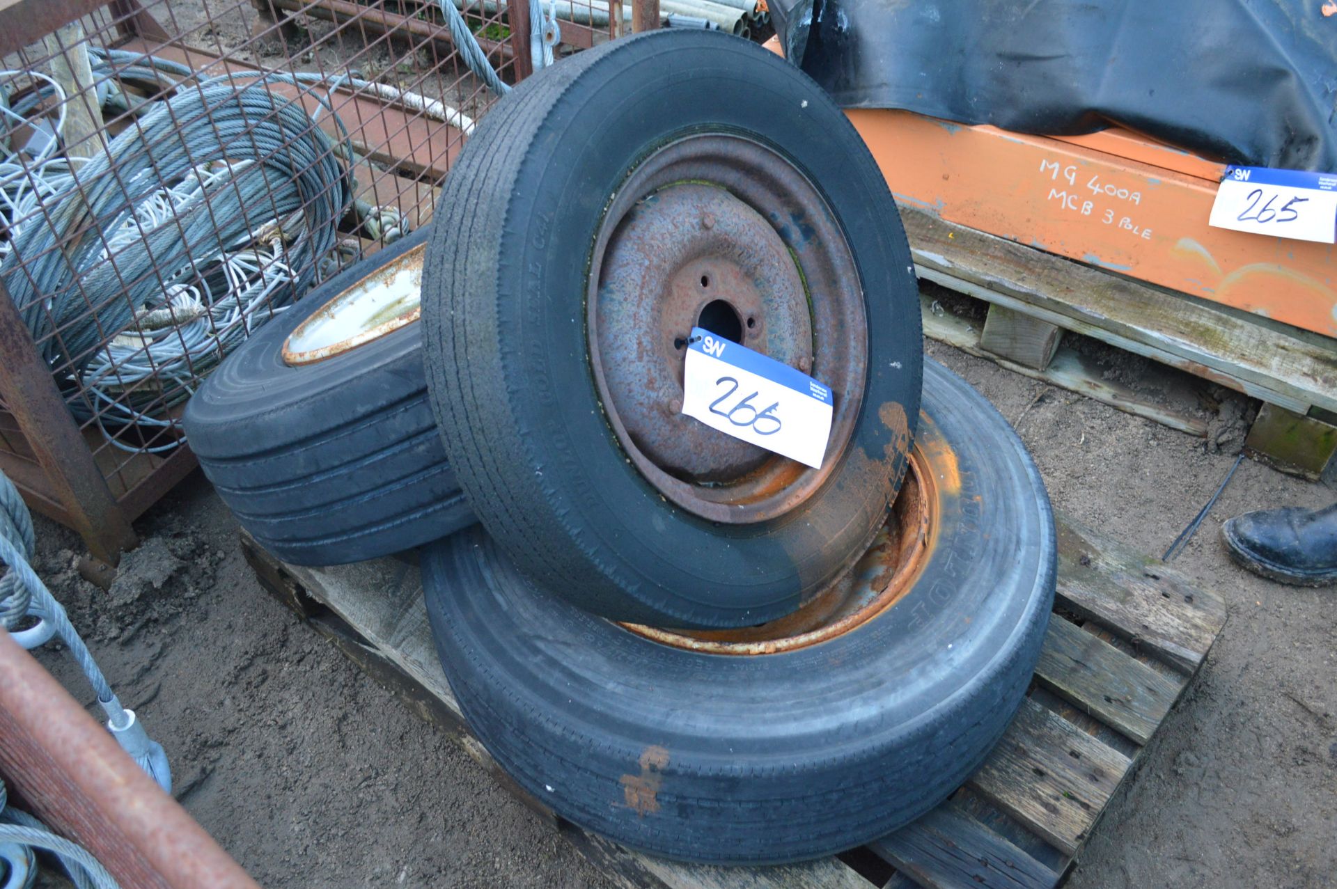 Three Tyres & Wheels, on pallet