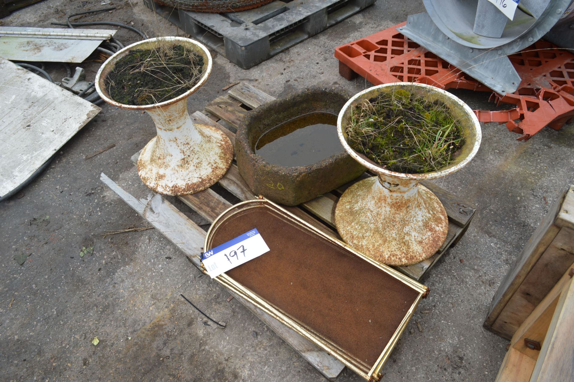 Planters & Fire Guard, on pallet, with trough - Image 2 of 2