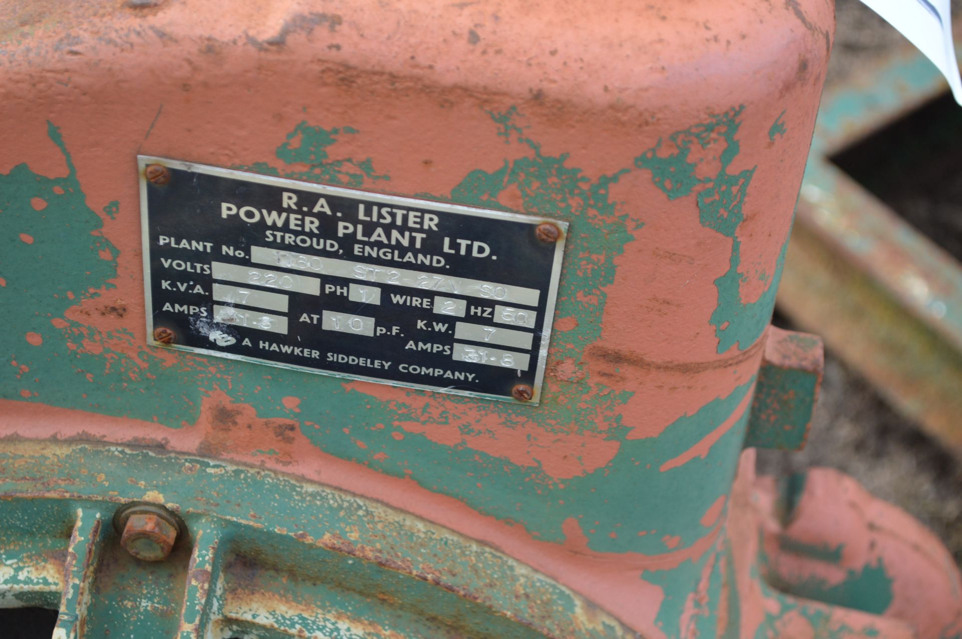 Brush Generator, with Lister two cylinder diesel e - Image 2 of 3