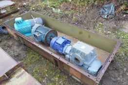 Three Electric Motors, one fitted angle gear unit,