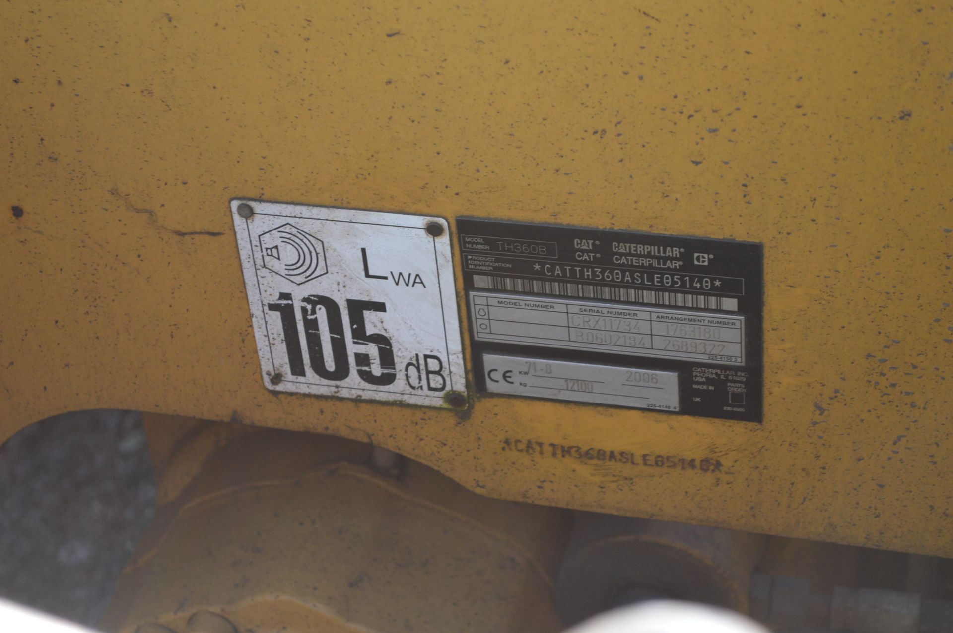 Caterpillar TH360B TELESCOPIC HANDLER, serial no. - Image 7 of 9