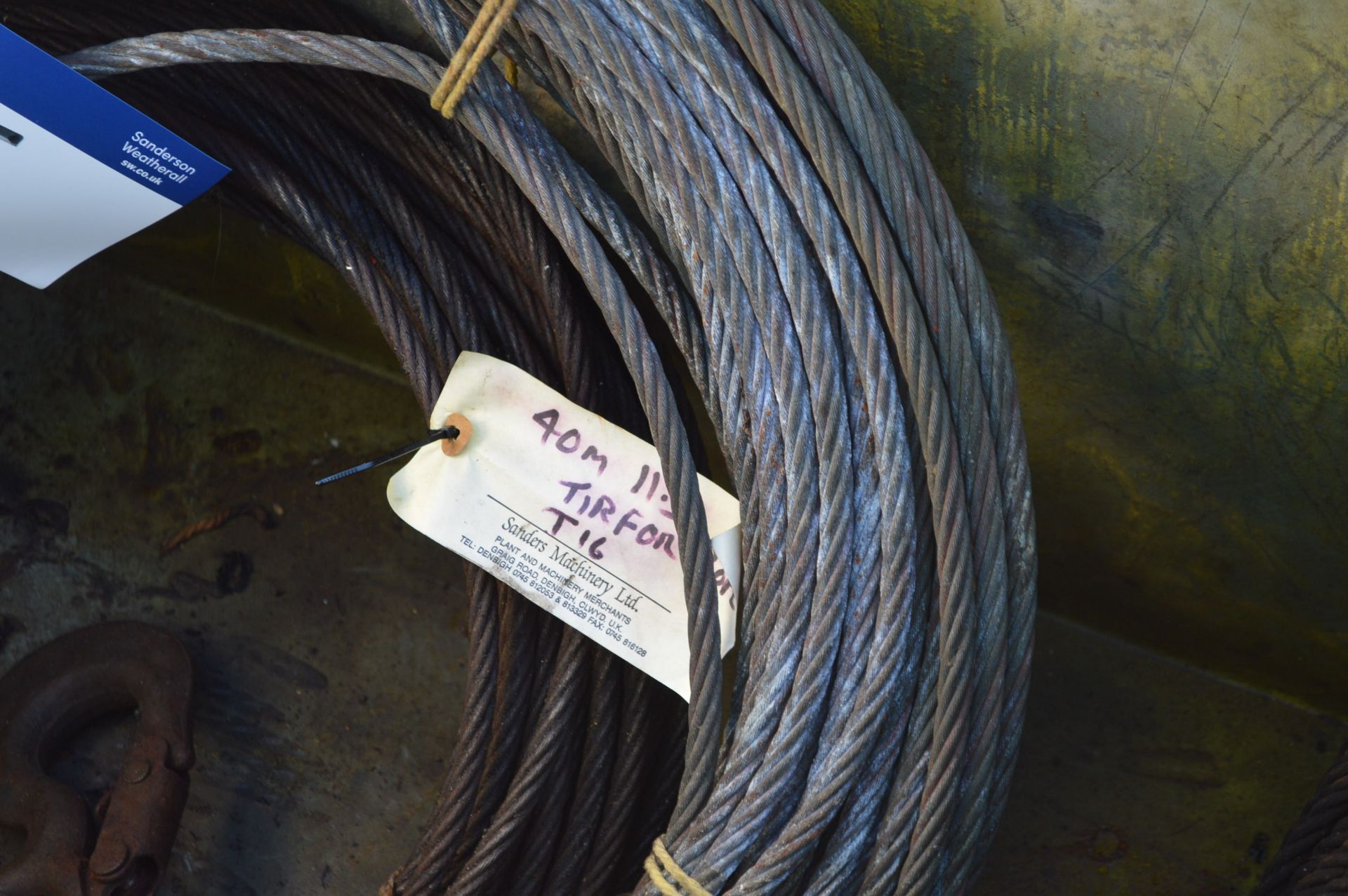 Assorted Winch / Hoist Cables, in steel chest (che - Image 3 of 3