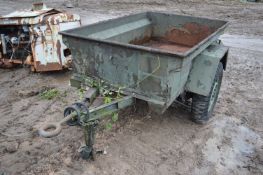 SINGLE AXLE TRAILER, marked US Army, 1.8m long