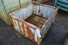 Steel Box Pallet, approx. 1.1m x 950mm x 500mm dee