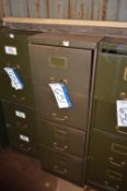 Steel Four Drawer Filing Cabinet, with brass handl