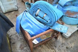 Assorted Lay Flat Hose, in steel cage pallet (stee