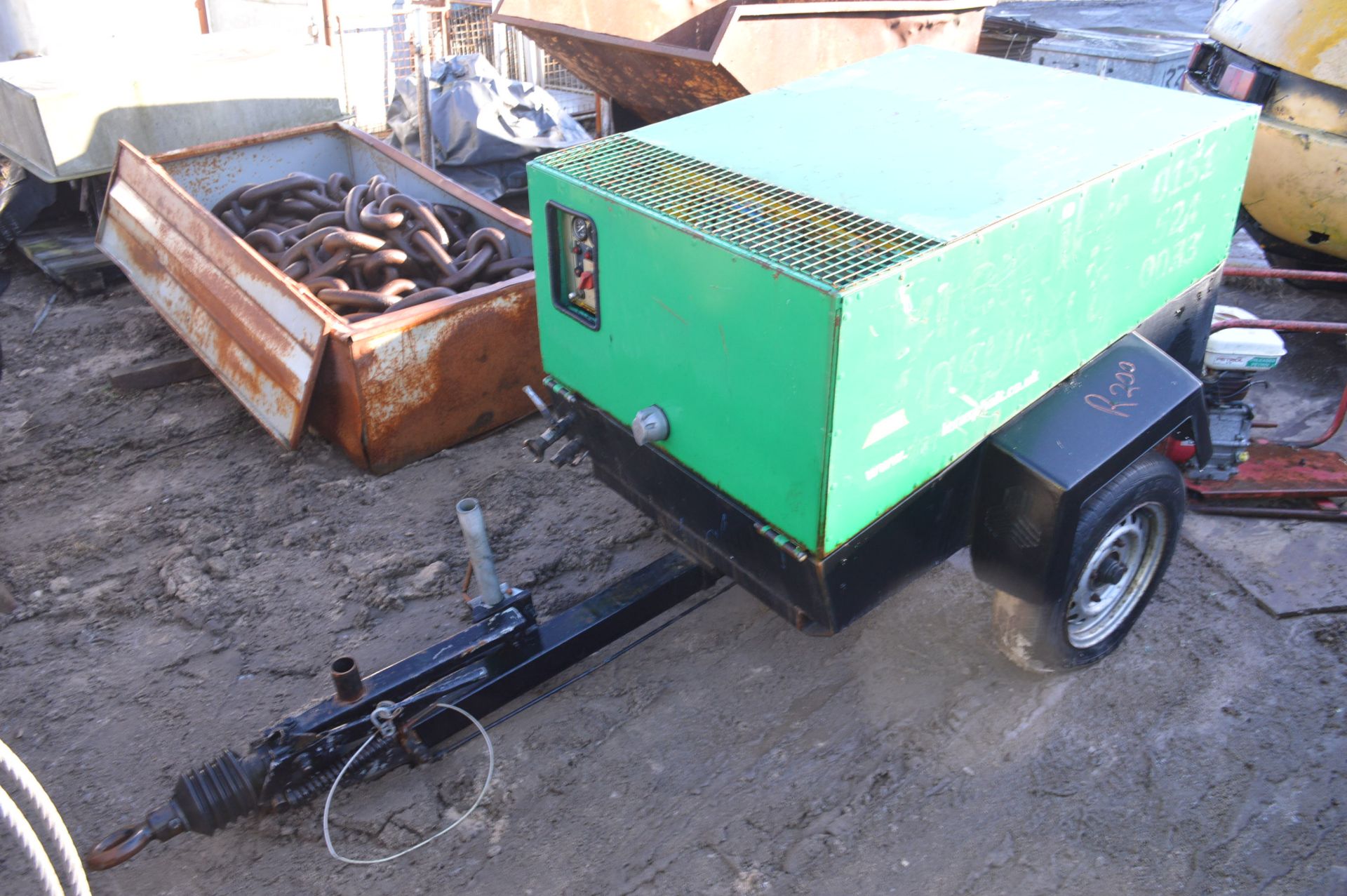 Single Axle Trailer Mounted Mobile Air Compressor, - Image 3 of 6
