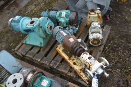 Four Assorted Pumps & Electric Motors, on pallet