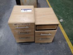 2 Wooden Cabinets, 1240mm x 540mm x 1230mm. Mobile Workstation, Approximately 1m x 1.5 x 0.87m, 4