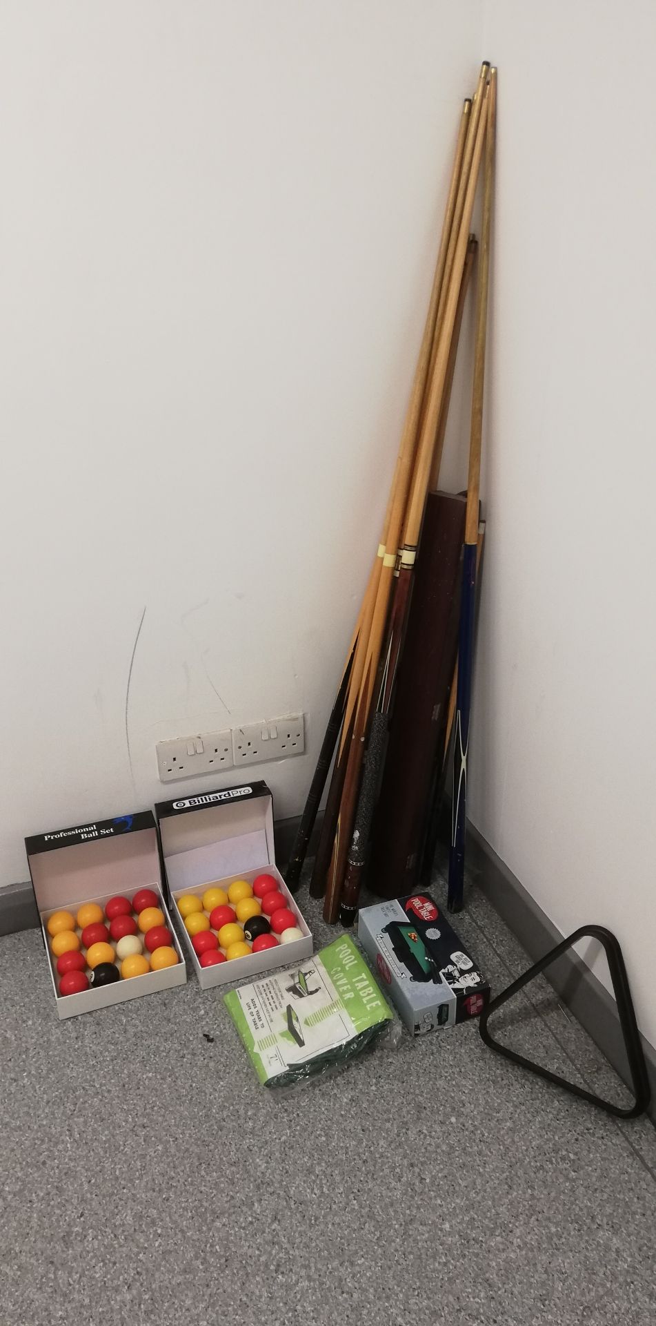 Supreme Pool Table, approx. 6’ x 3’, with a selection of cues and spare pool ball sets - Image 2 of 2