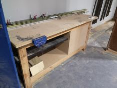 Wooden Workbench complete with Record V175 Joiners Vice, 2m x 750mm