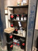 Steel Flammable Cabinet, Steel Rack and Contents Including Paints, Thinners etc