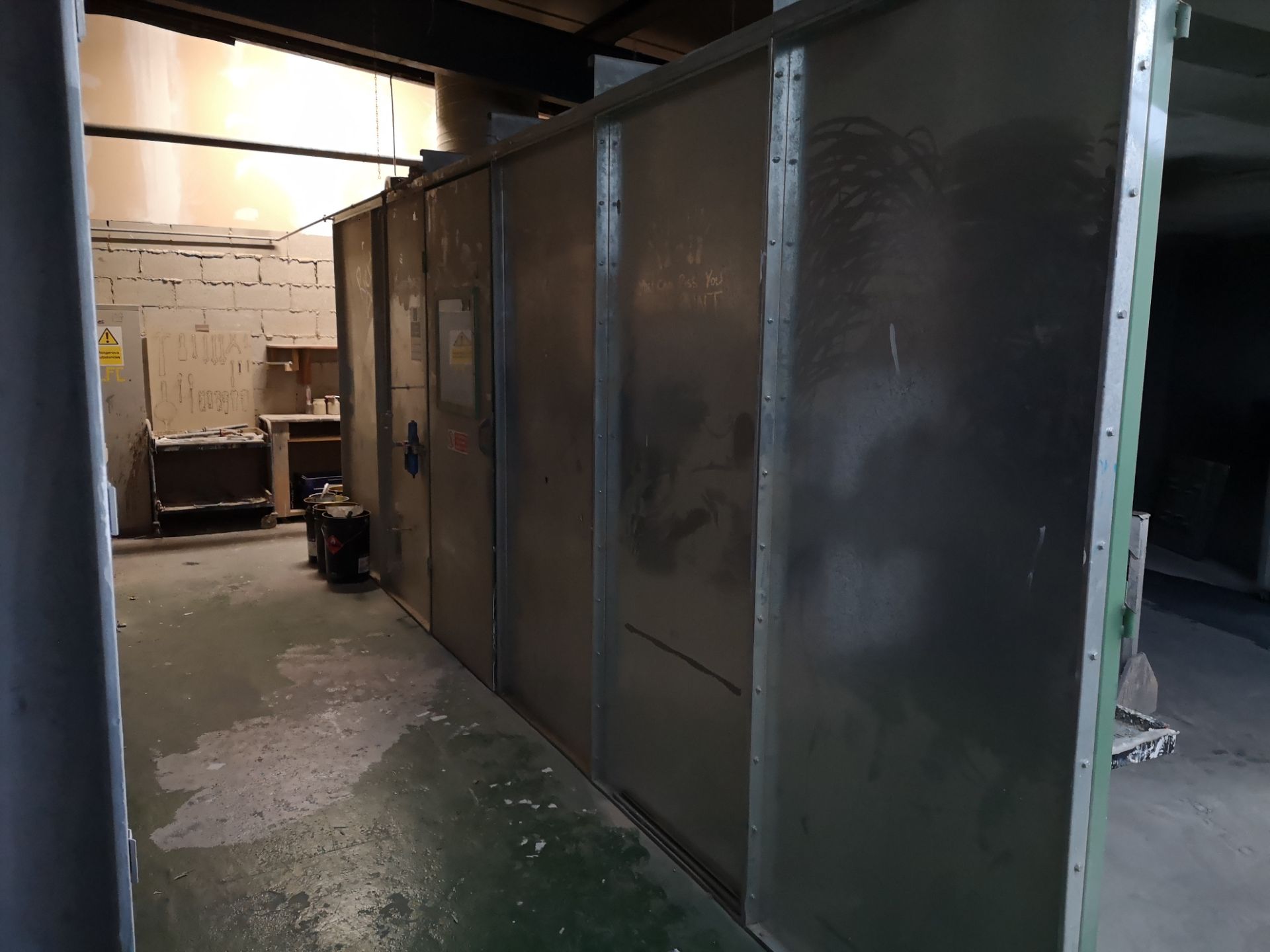 Galvanised Steel Sectional Dry Back Spray Booth - Image 2 of 5