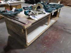 Wooden Workbenches, approximately 3.6m x 1.2m Including Router Station