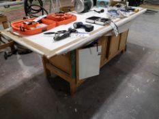 Wooden Workbench, 2.6m x 1m complete with Joiners Vice