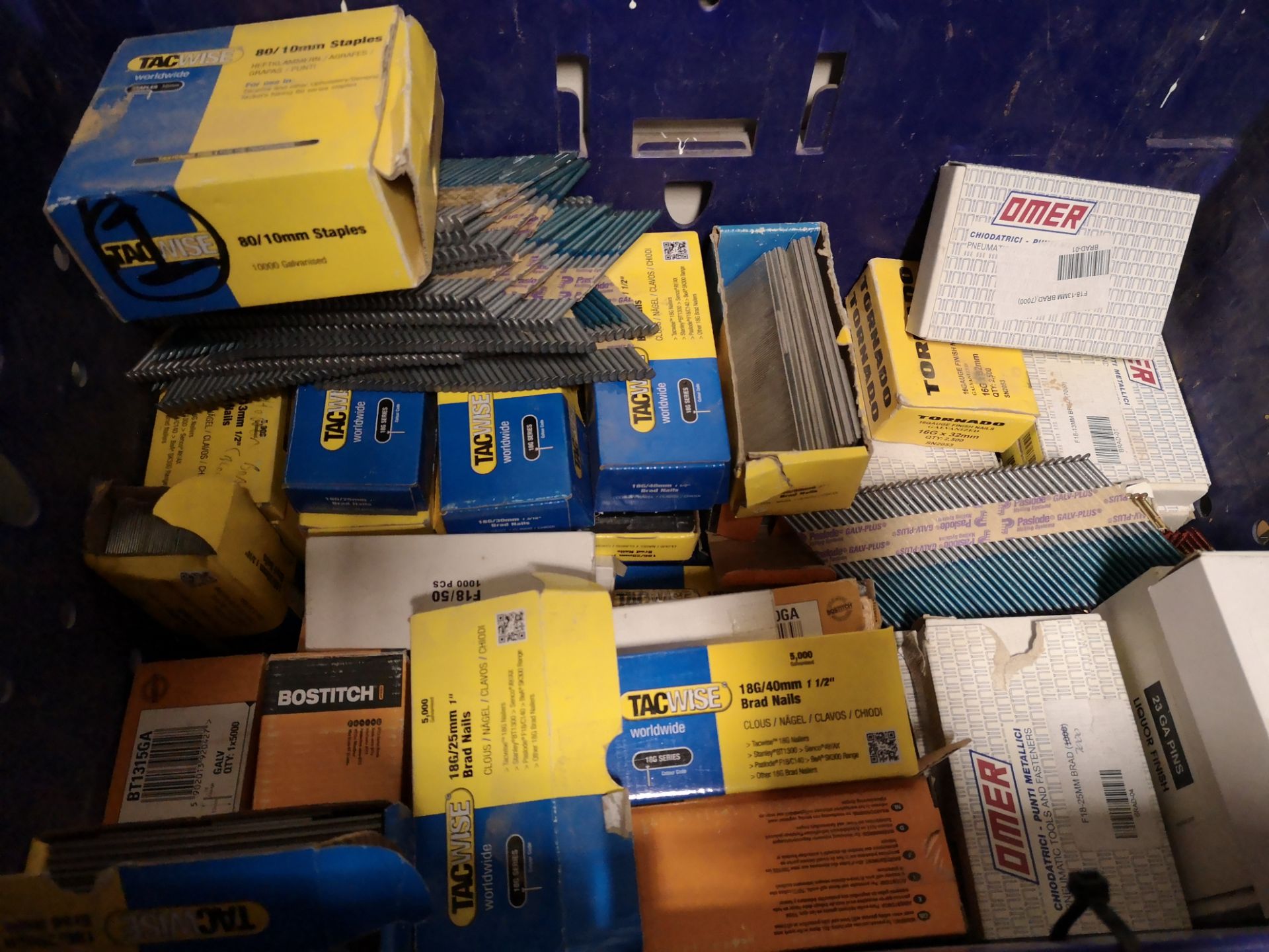 Quantity of Brad Nails, Staples Including Bostich, Tacwise, Omer As Set Out in One Box - Image 2 of 2
