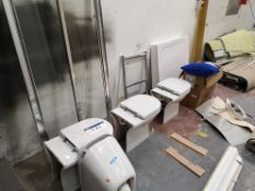 Shower Tray, Towel Rail, Shower Door and 4 Toilets