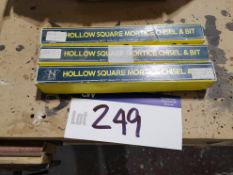 3 Hollow Square Mortice Chisel Bits