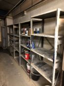 5 Bays of Steel Shelving and Contents