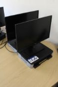 Two Benq Flat Screen Monitors, with monitor stands