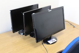 Three Benq Flat Screen Monitors