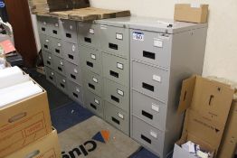 Six Steel Four Drawer Filing Cabinets