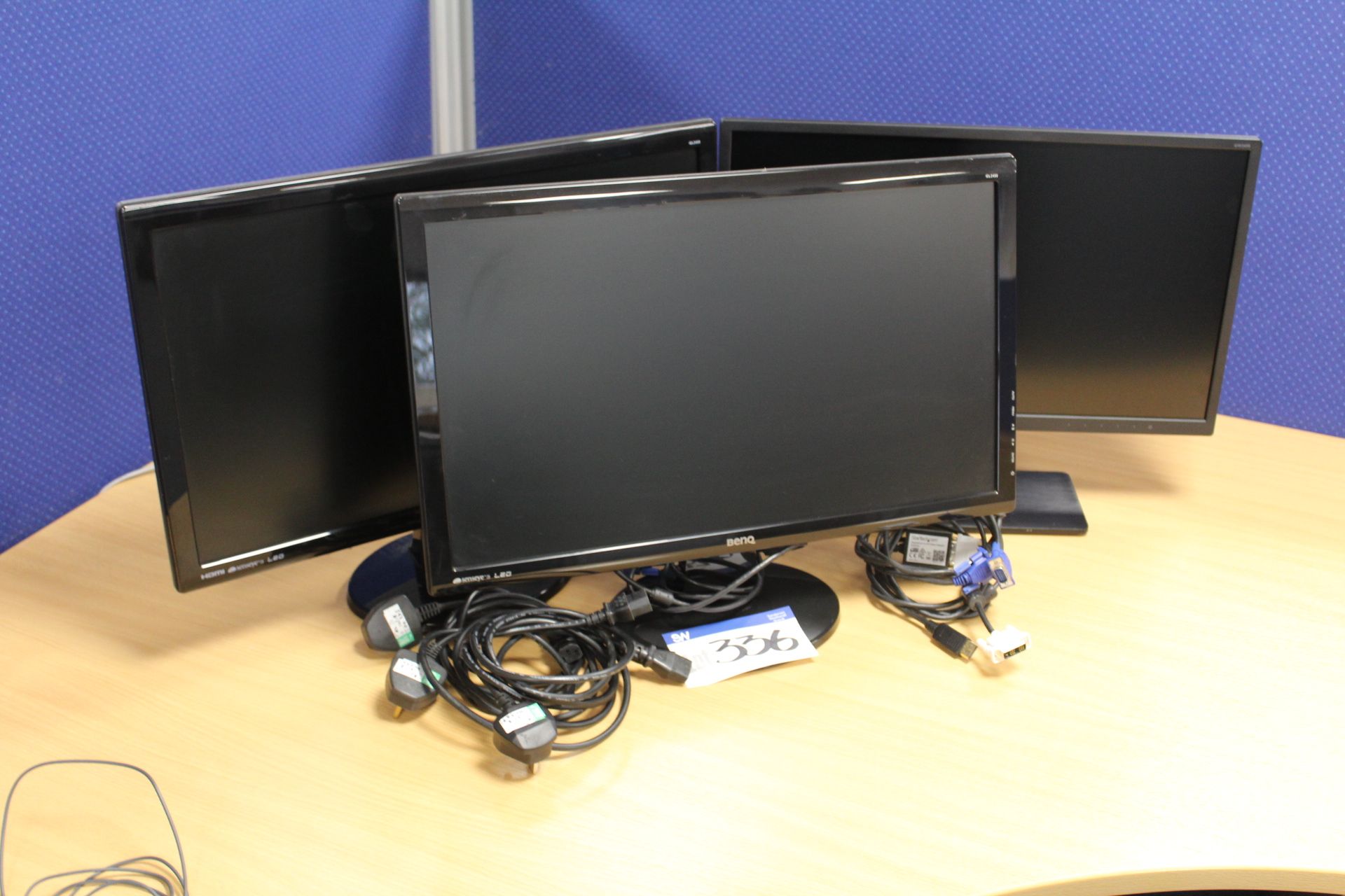 Three Benq Flat Screen Monitors