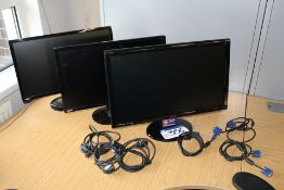 Three Benq Flat Screen Monitors