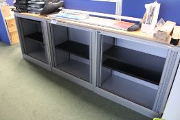 Three Silverline Tambour Door Cabinets