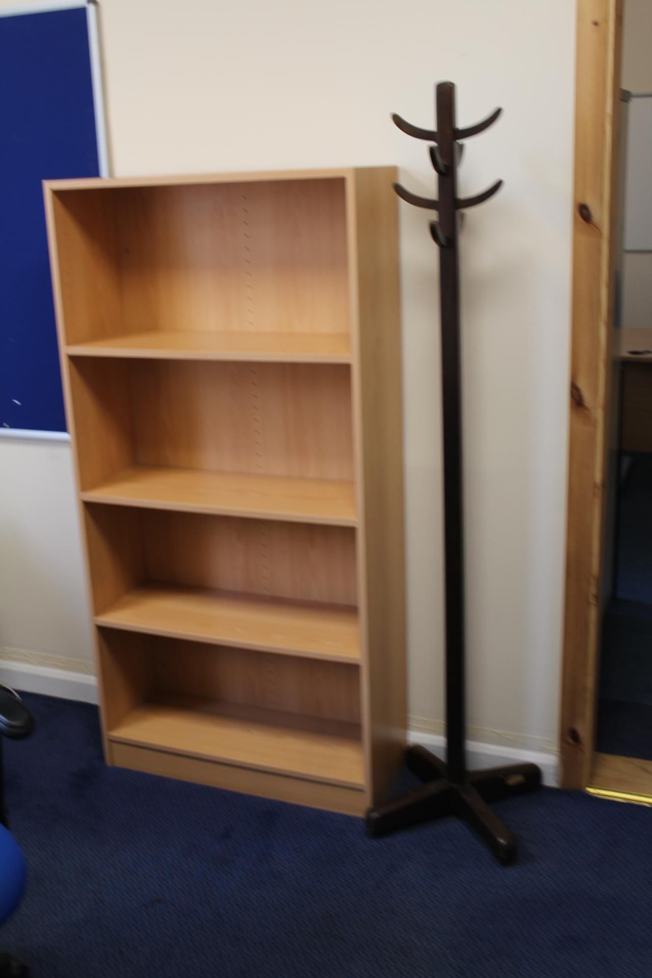 Contents of Office, including a curved front light oak veneered cantilever framed desk, curved - Image 2 of 3