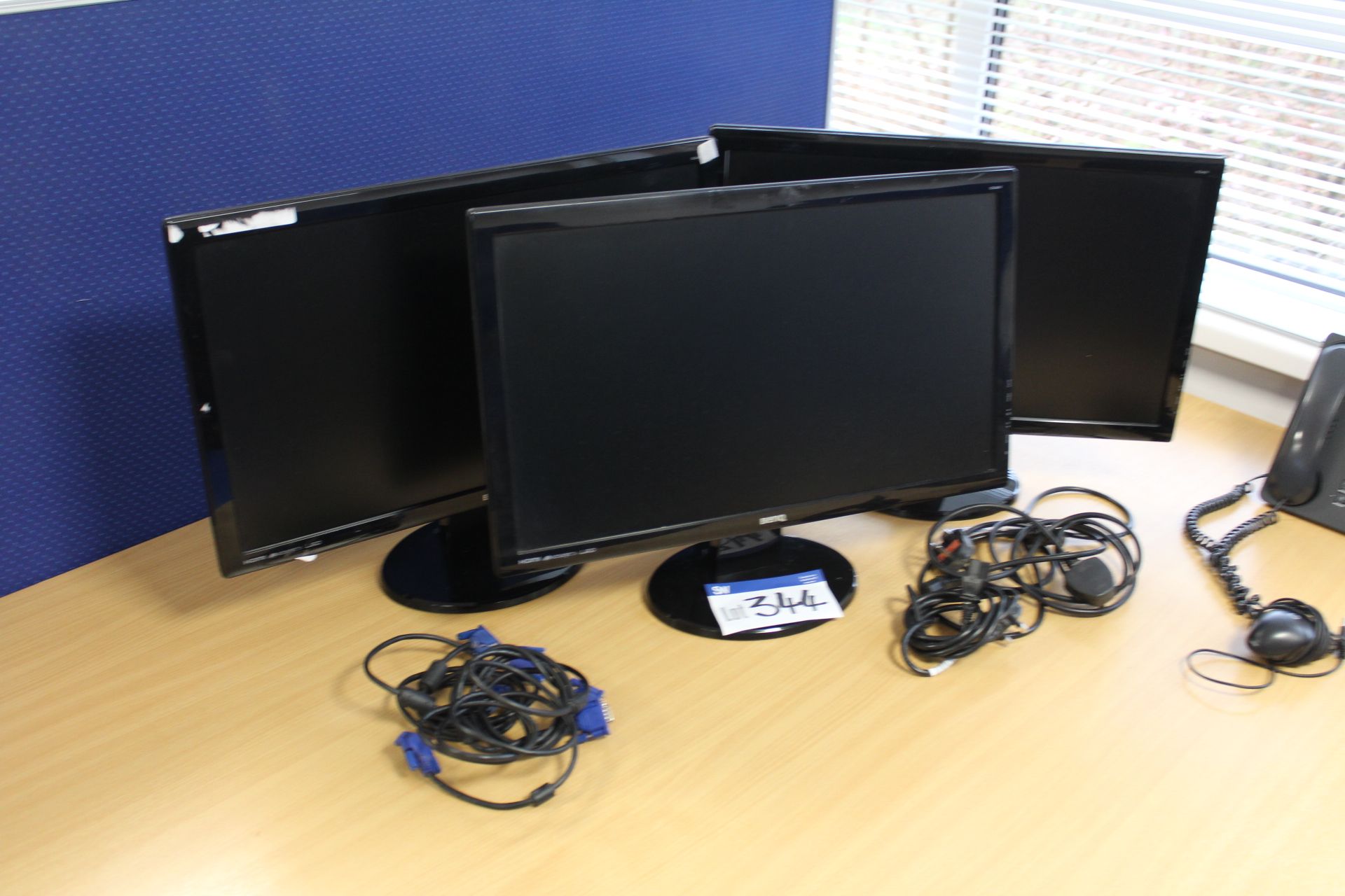 Three Benq Flat Screen Monitors