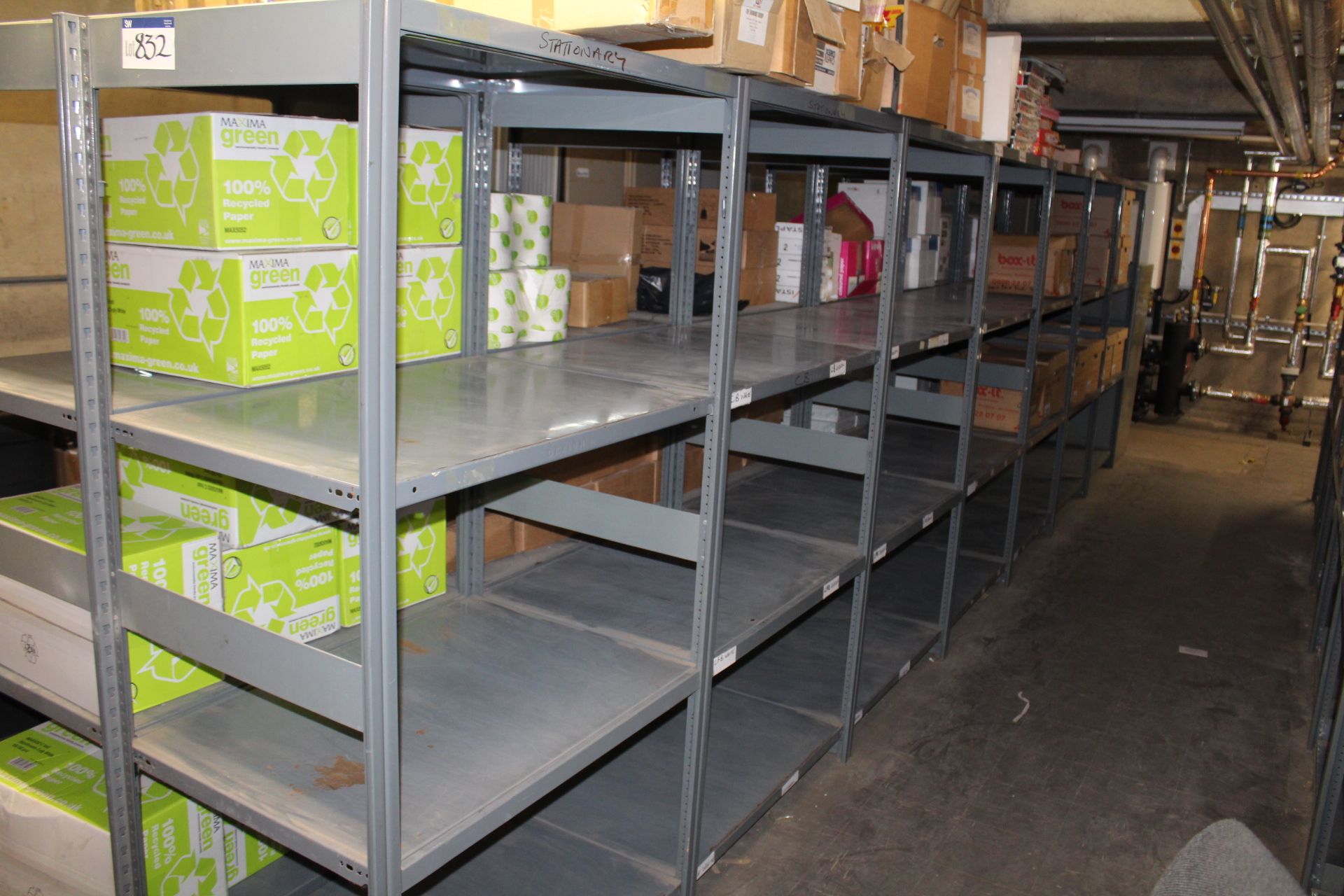 Seven Bay Three Tier Stock Rack (reserve removal until contents cleared)