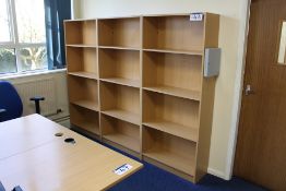 Three Light Oak Veneered Bookshelves