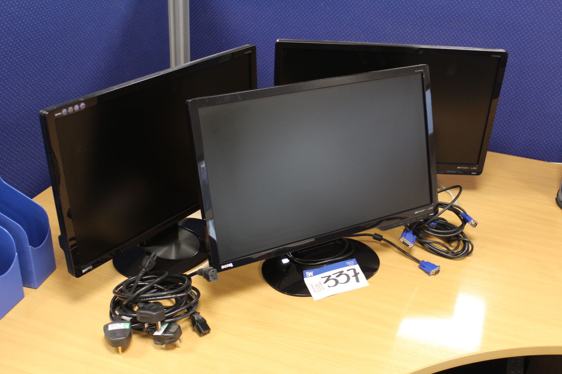 Three Benq Flat Screen Monitors