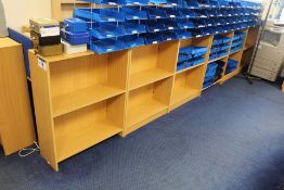 Six Light Oak Veneered Bookcases