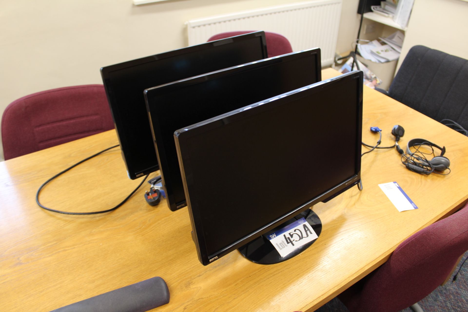 Three Benq Flat Screen Monitors