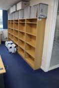 Five Light Oak Veneered Bookcases