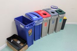 Six Plastic Recycling Bins