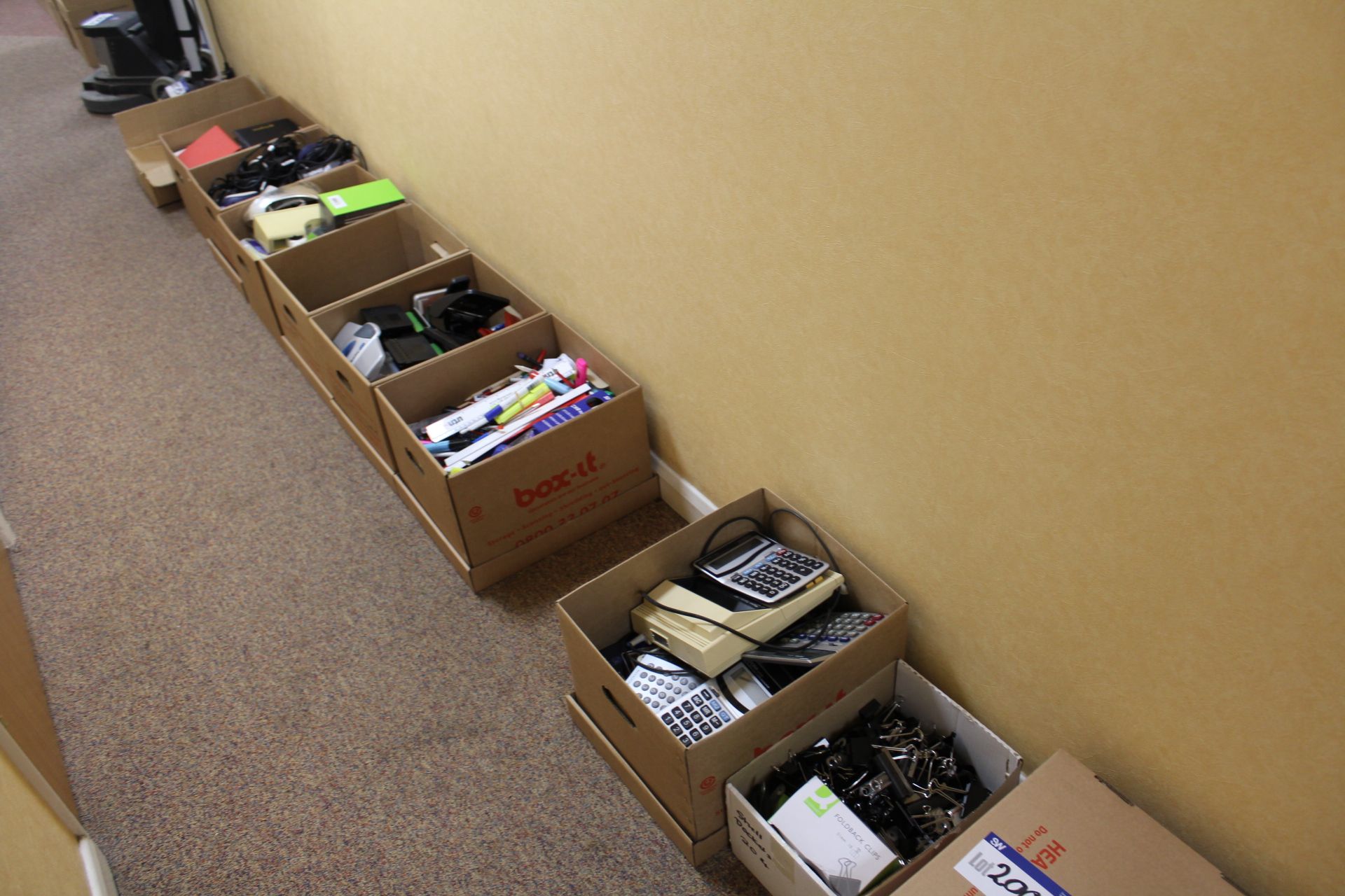 Quantity of Assorted Office Requisites, as set out in nine cardboard boxes