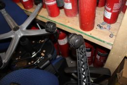 Assorted Fire Extinguishers, as set out on one tier of rack