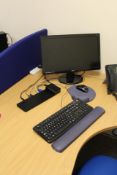 Two Benq Flat Screen Monitors, with HP ultra slim docking station, keyboard and mouse