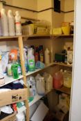 Assorted Cleaning Products, as set out in cupboard
