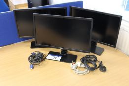 Three Benq Flat Screen Monitors